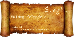 Smideg Árpád névjegykártya